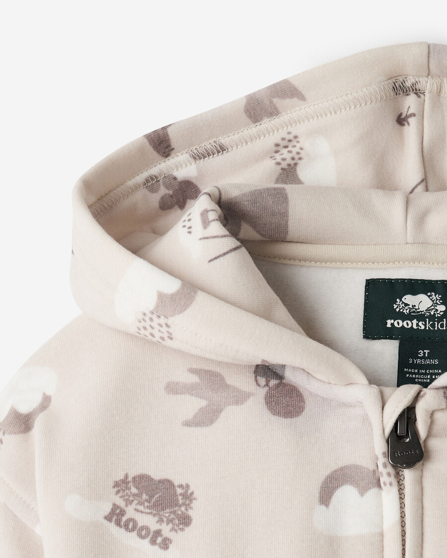 sweat à capuche zippé pour tout-petits sur le thème de laire de jeux naturelle