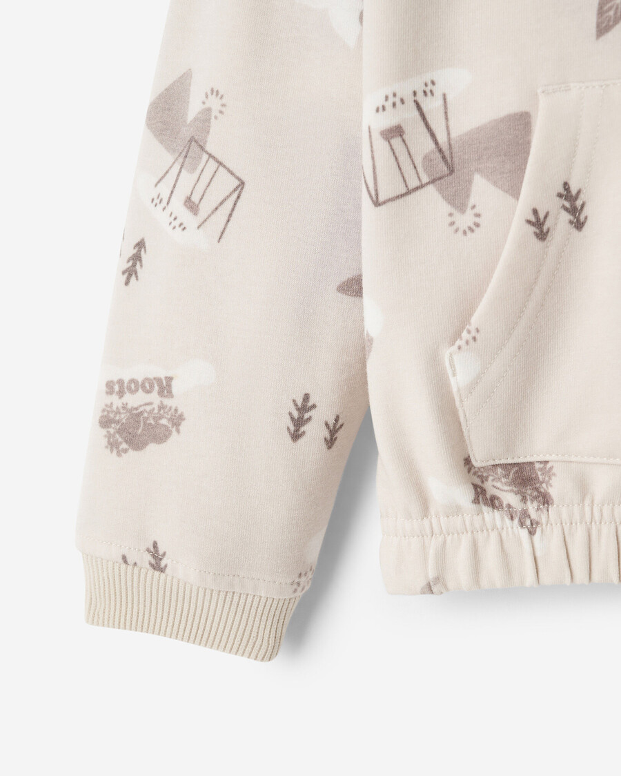sweat à capuche zippé pour tout-petits sur le thème de laire de jeux naturelle
