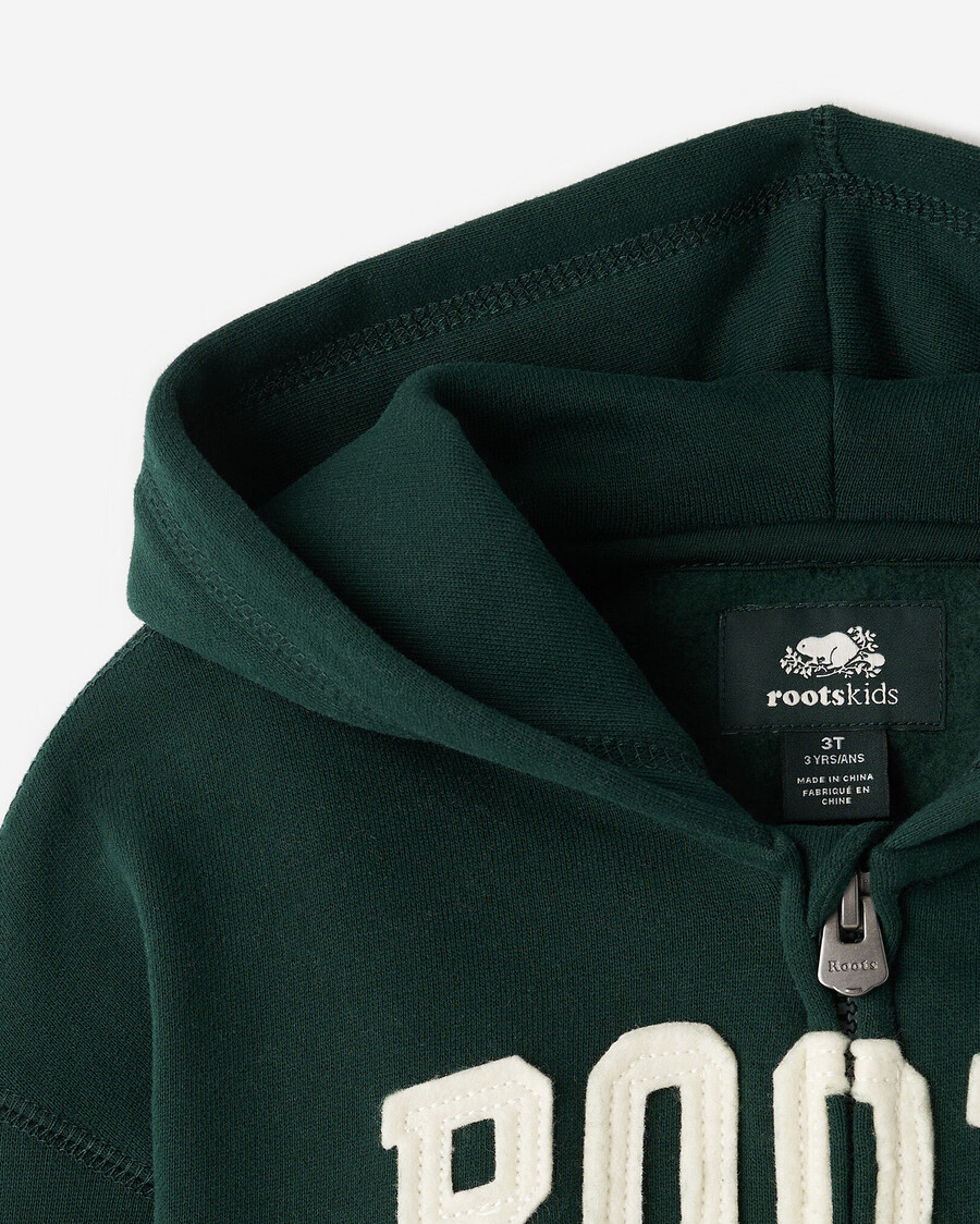 sweat à capuche zippé pour tout-petit avec appliqué roots