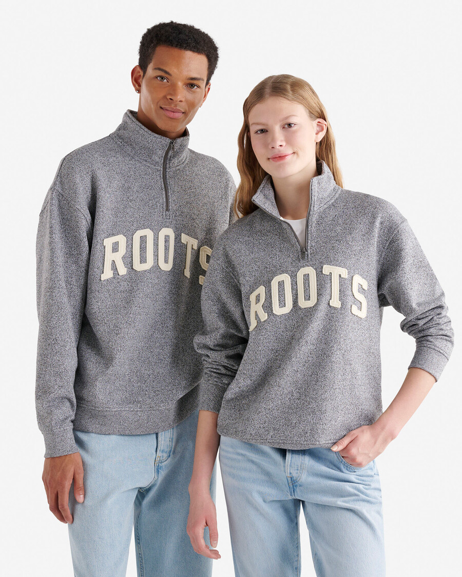 roots applique demi-zip stein