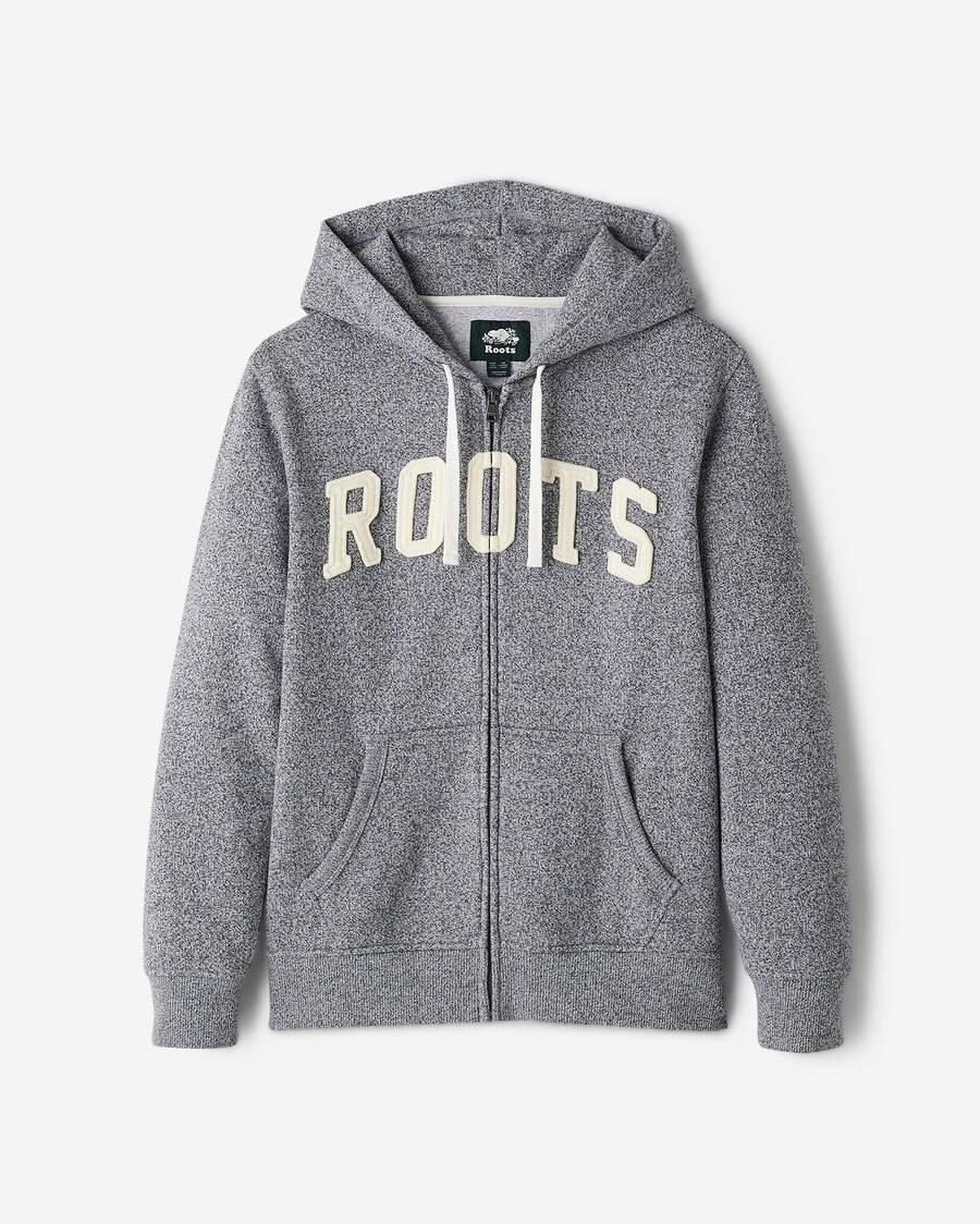 sweat à capuche zippé roots applique
