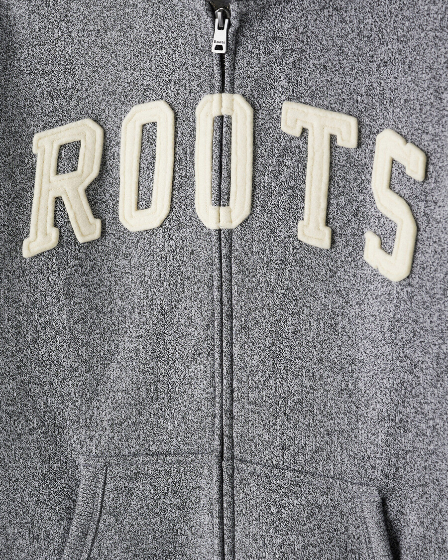 sweat à capuche zippé roots applique