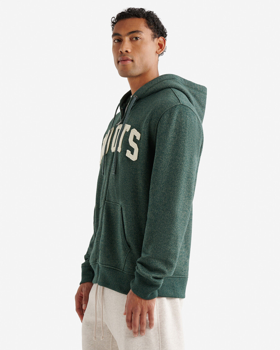 sweat à capuche zippé roots applique