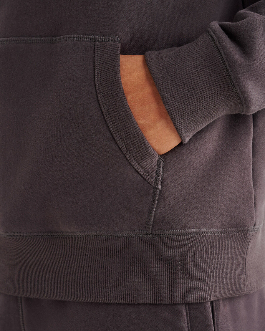 sweat à capuche à carreaux appliqué