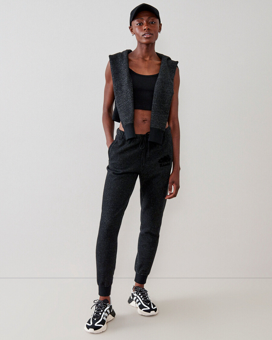 pantalon de survêtement à revers ajusté grande taille entrejambe de 79 cm