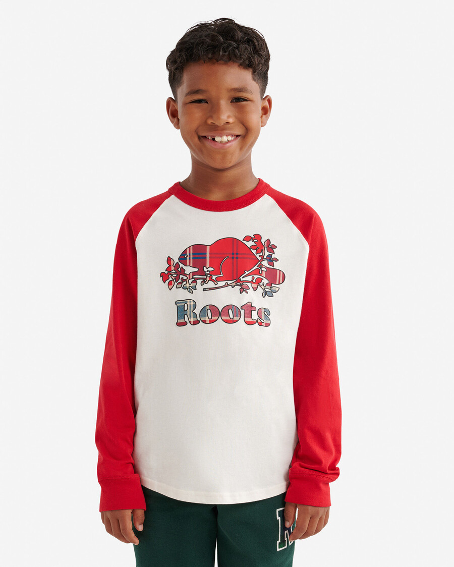 t-shirt de baseball à carreaux pour enfants