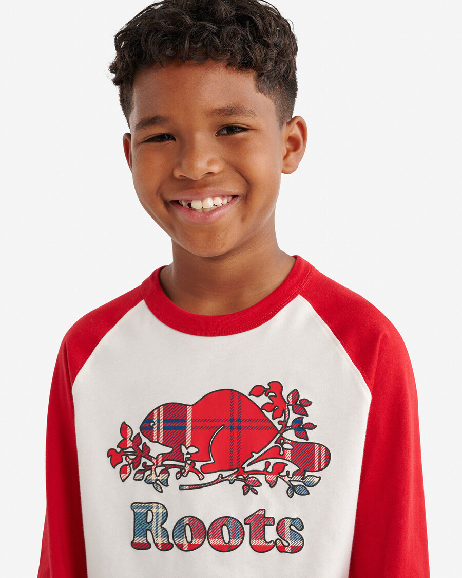 t-shirt de baseball à carreaux pour enfants