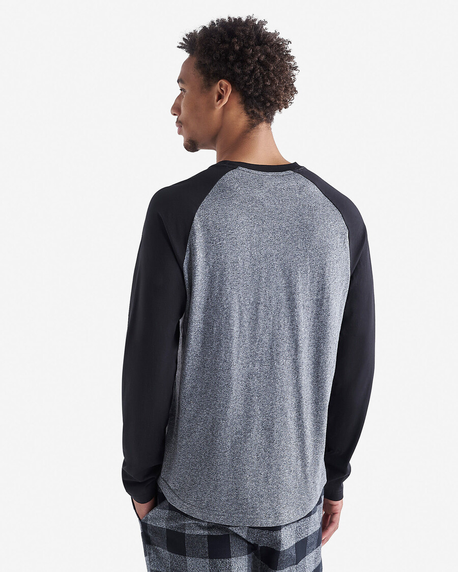 t-shirt à manches longues raglan à carreaux cooper pour homme