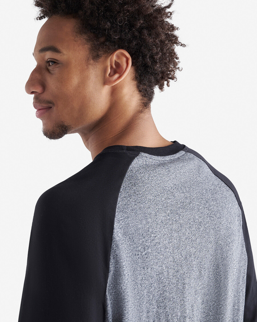 t-shirt à manches longues raglan à carreaux cooper pour homme