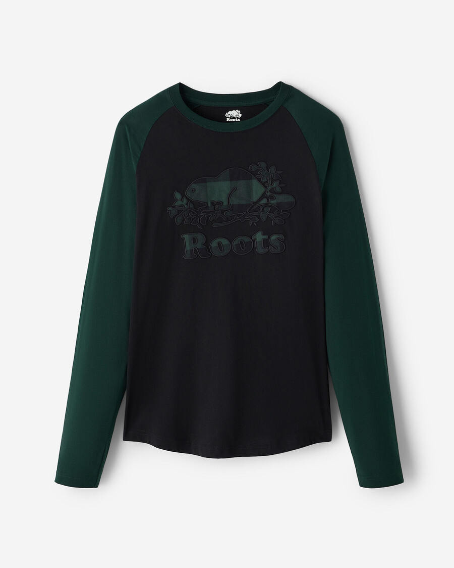 t-shirt à manches longues raglan à carreaux cooper pour homme