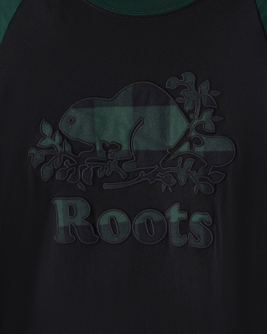 t-shirt à manches longues raglan à carreaux cooper pour homme