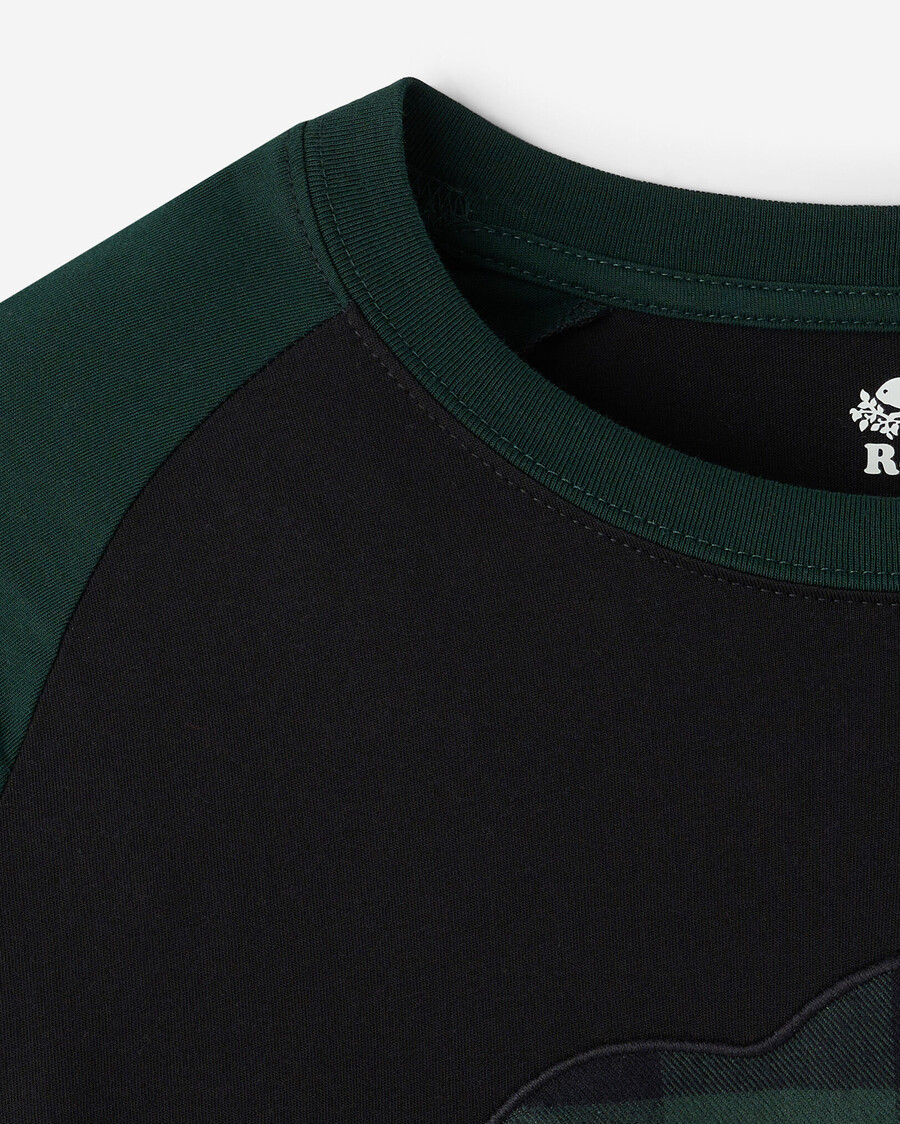 t-shirt à manches longues raglan à carreaux cooper pour homme