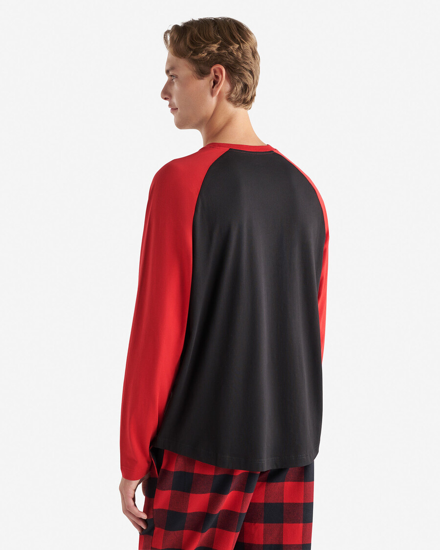 t-shirt à manches longues raglan à carreaux cooper pour homme