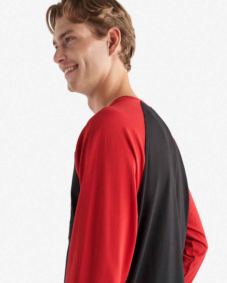 t-shirt à manches longues raglan à carreaux cooper pour homme