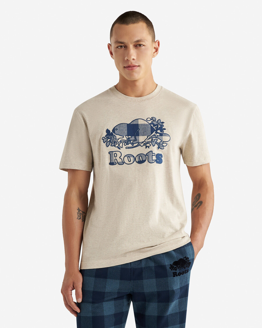 t-shirt à carreaux cooper pour homme