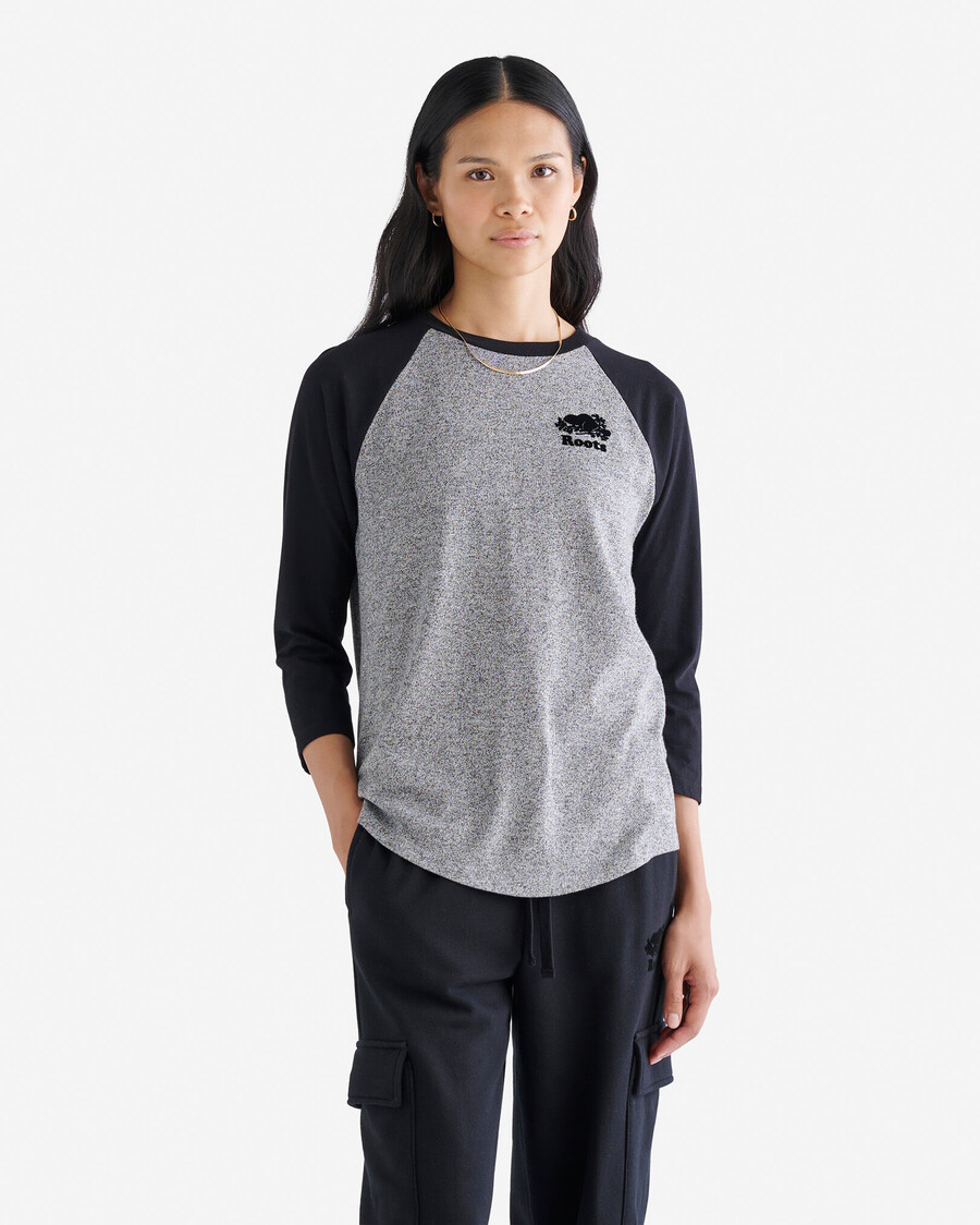 t-shirt de baseball cooper en coton biologique pour femmes