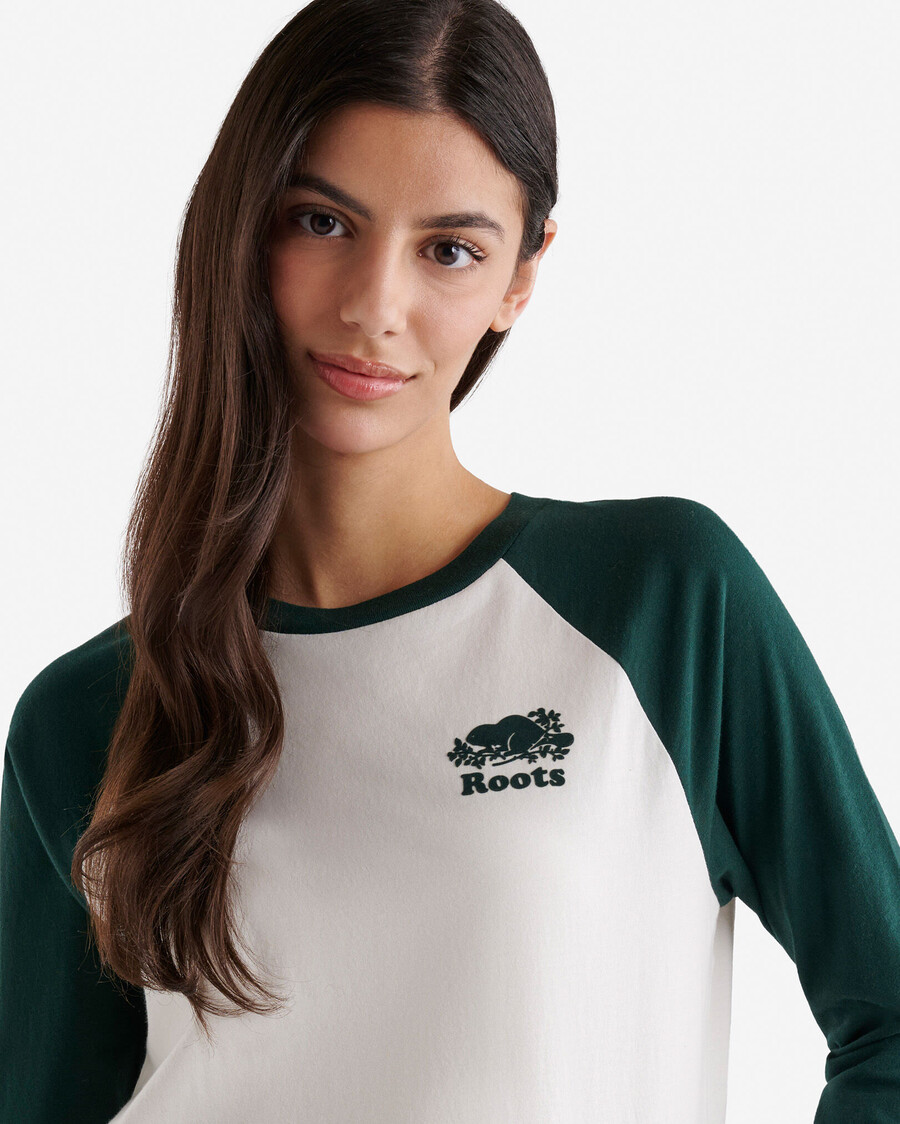t-shirt de baseball cooper en coton biologique pour femmes