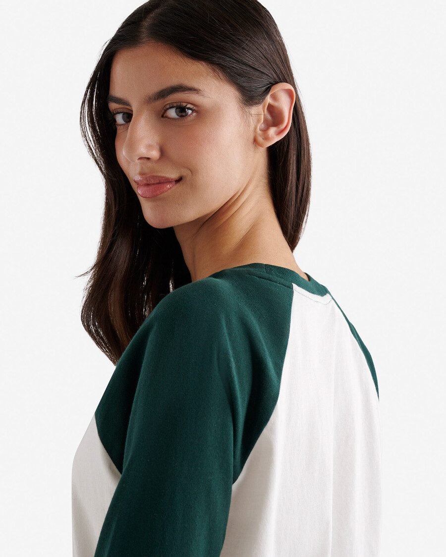 t-shirt de baseball cooper en coton biologique pour femmes