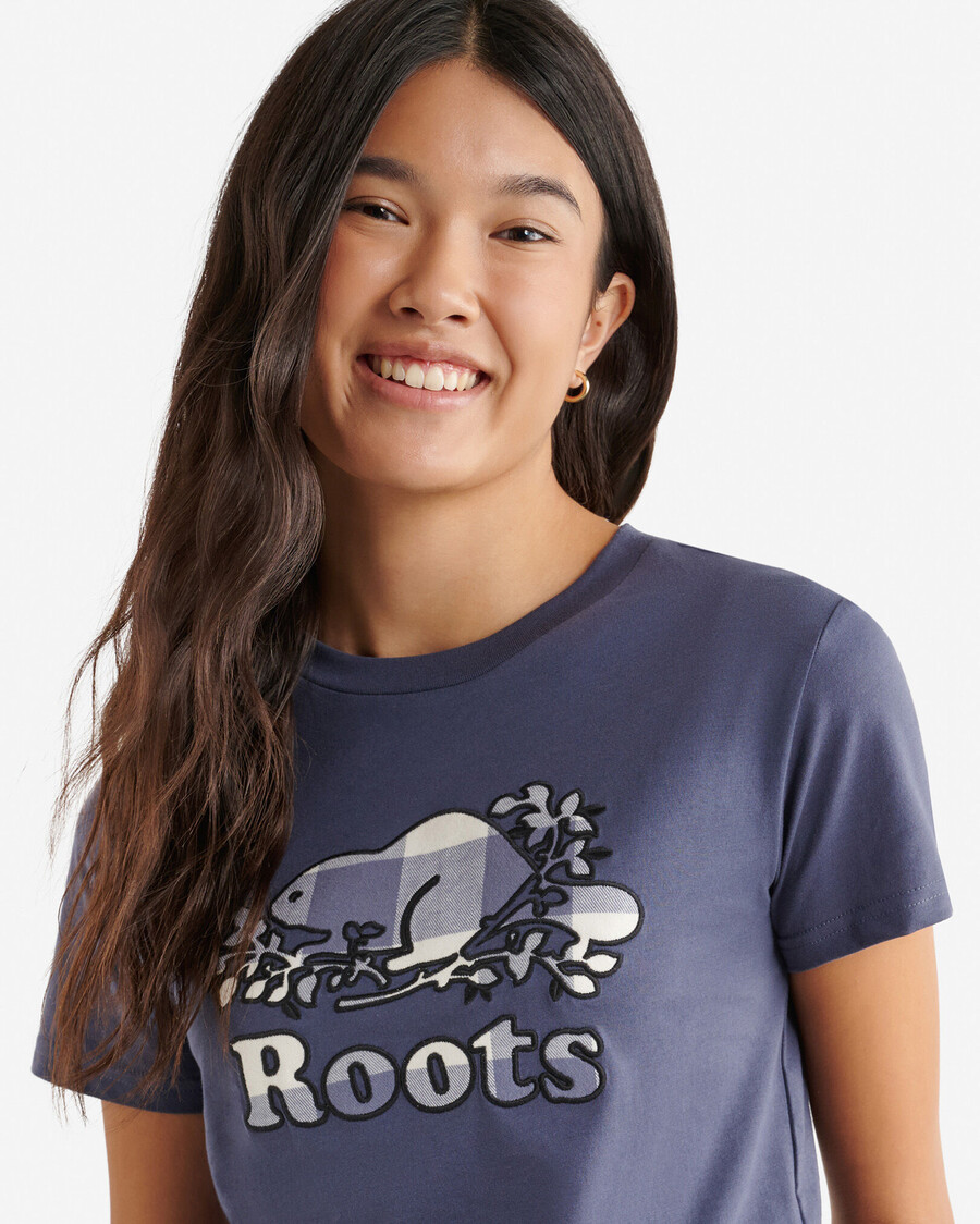 t-shirt à carreaux cooper pour femme