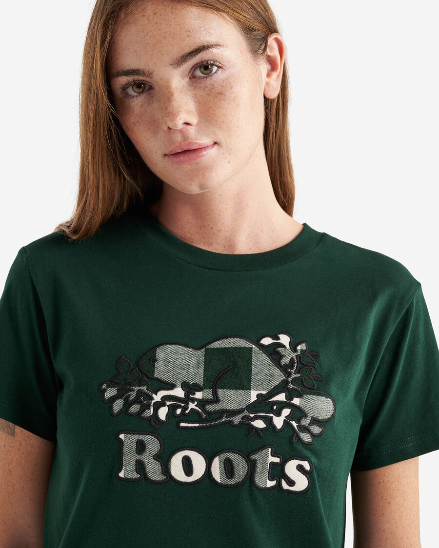t-shirt à carreaux cooper pour femme