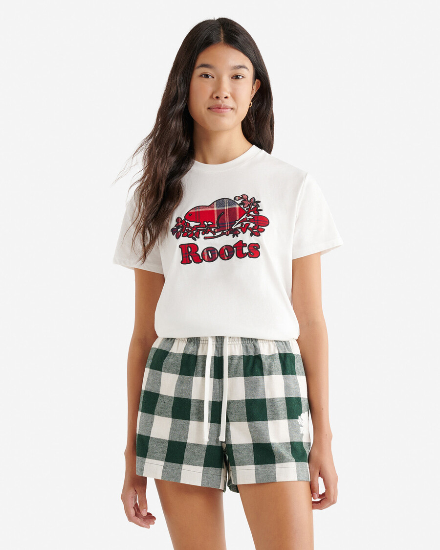 t-shirt à carreaux cooper pour femme
