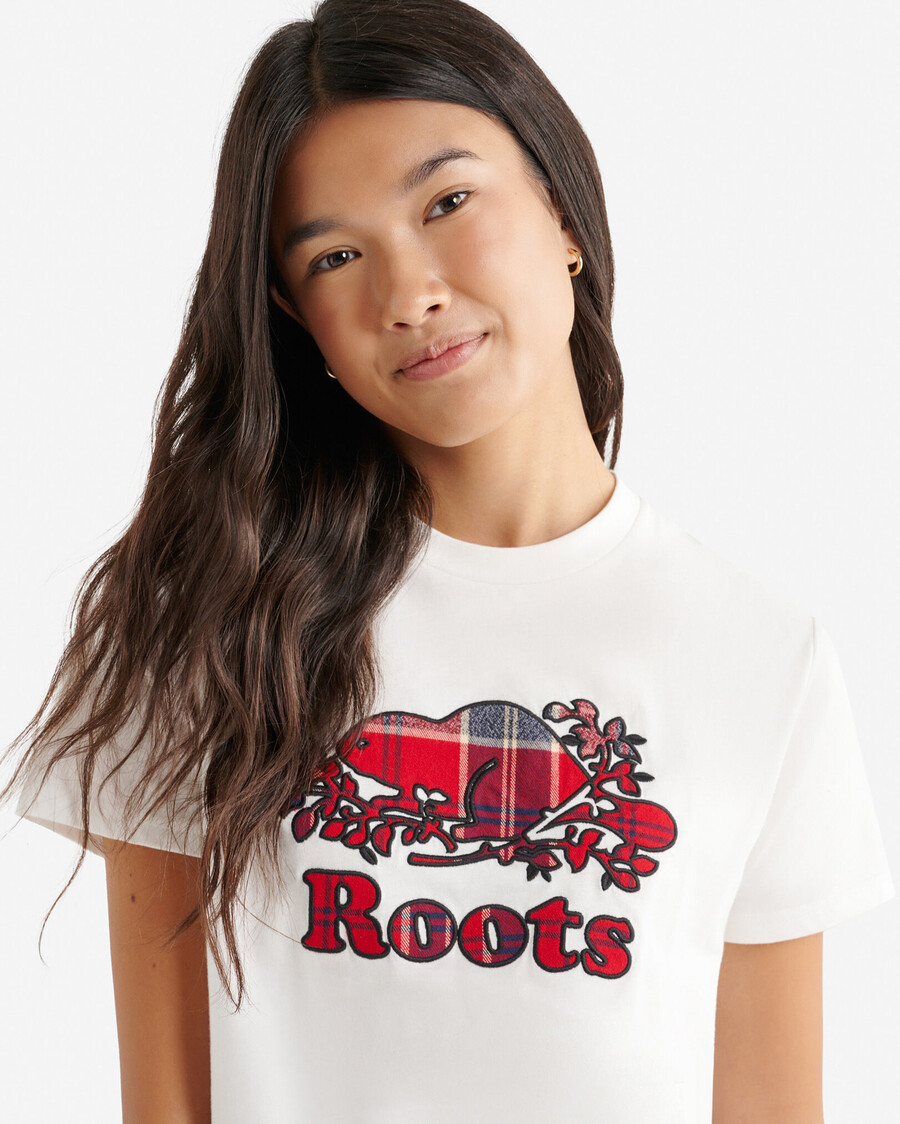 t-shirt à carreaux cooper pour femme