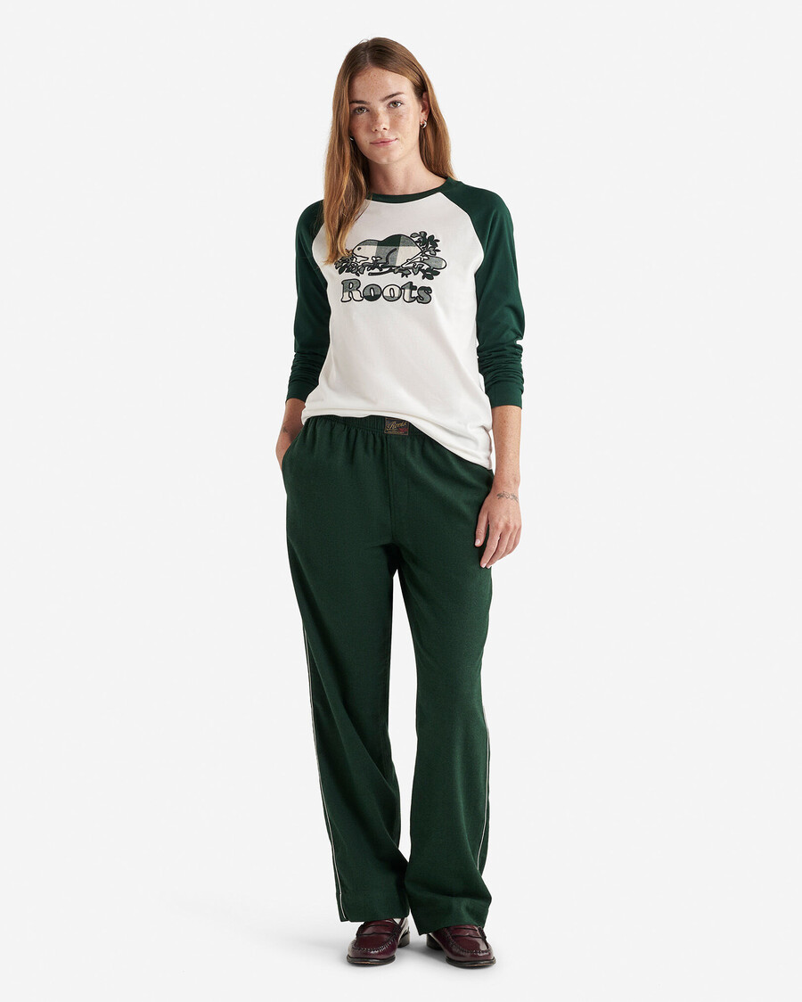 t-shirt à manches longues à carreaux cooper pour femme