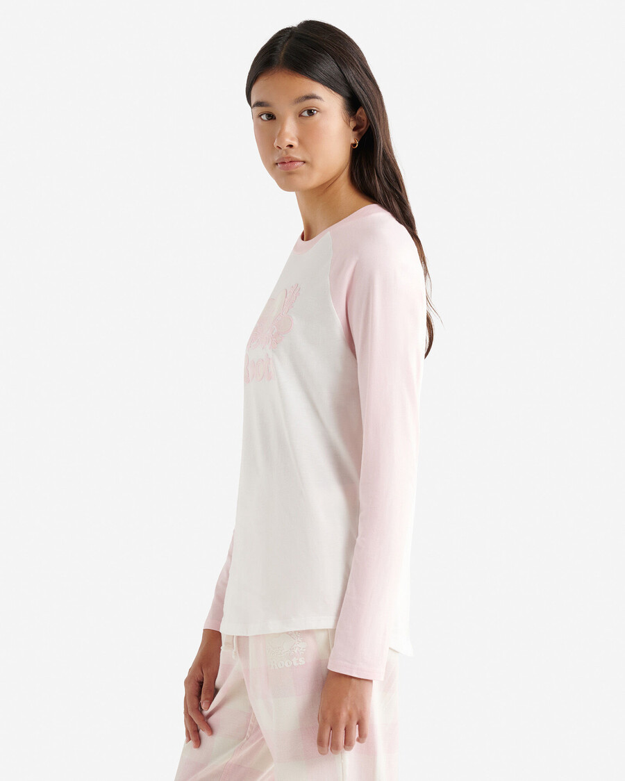 t-shirt à manches longues à carreaux cooper pour femme
