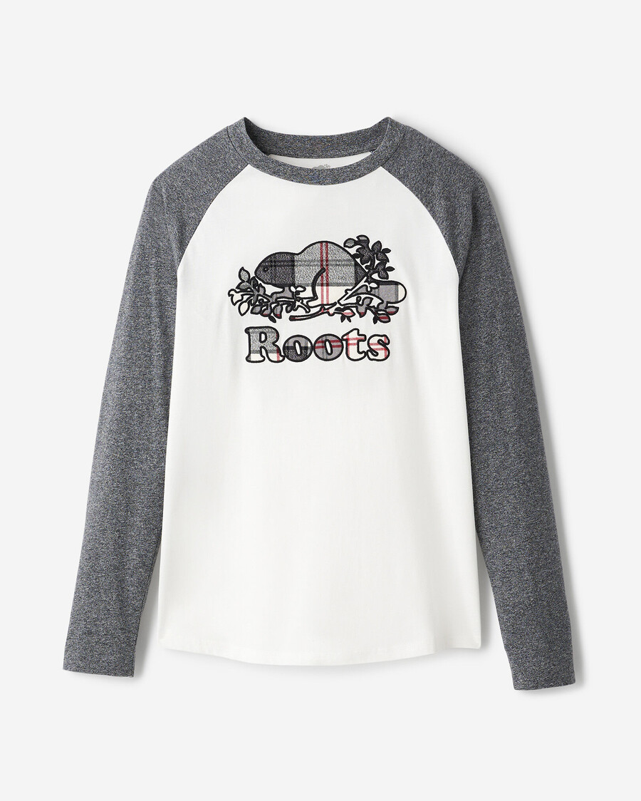 t-shirt à manches longues à carreaux cooper pour femme
