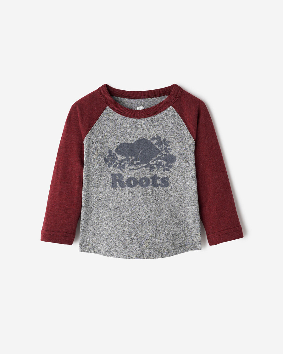 t-shirt de baseball baby organic cooper
