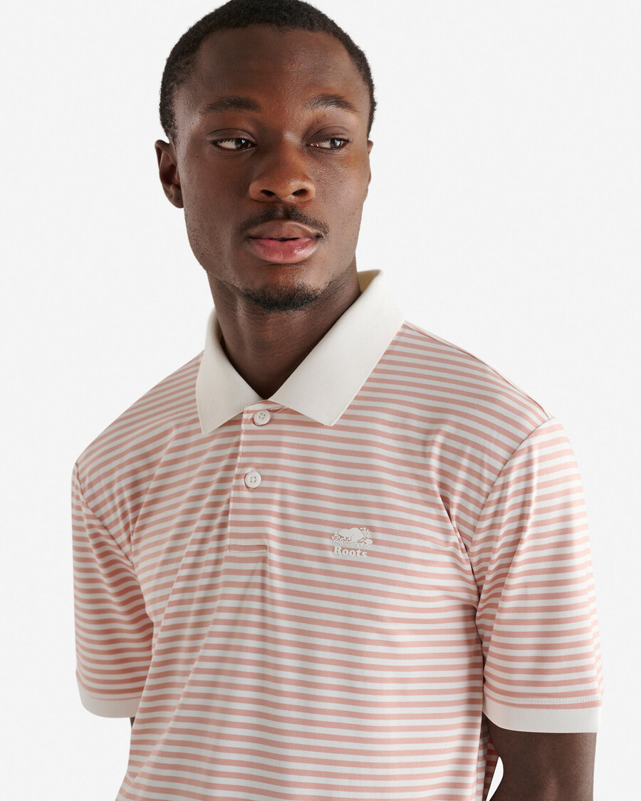 polo rayé en maille renew