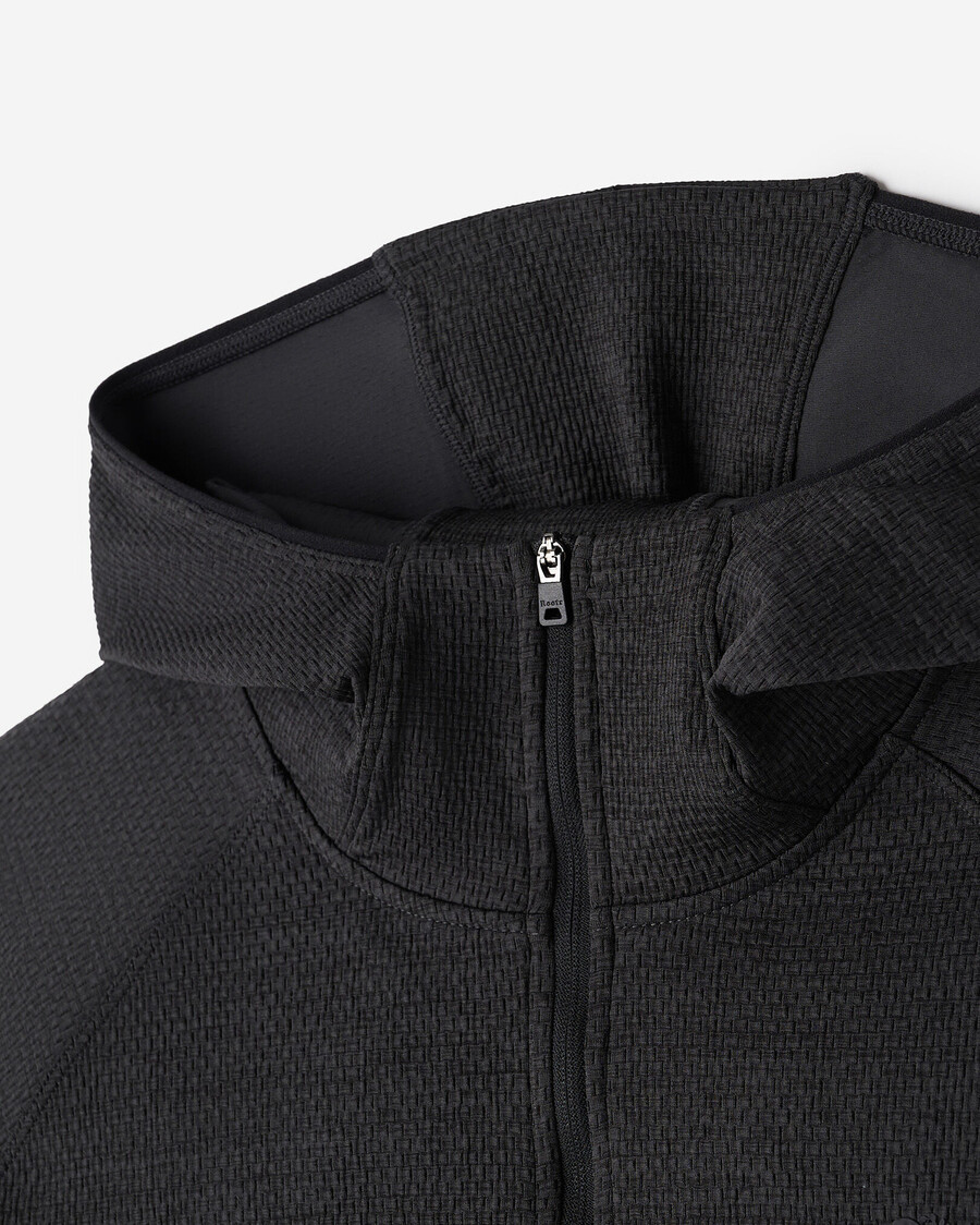 sweat à capuche texturé actif à demi-zip