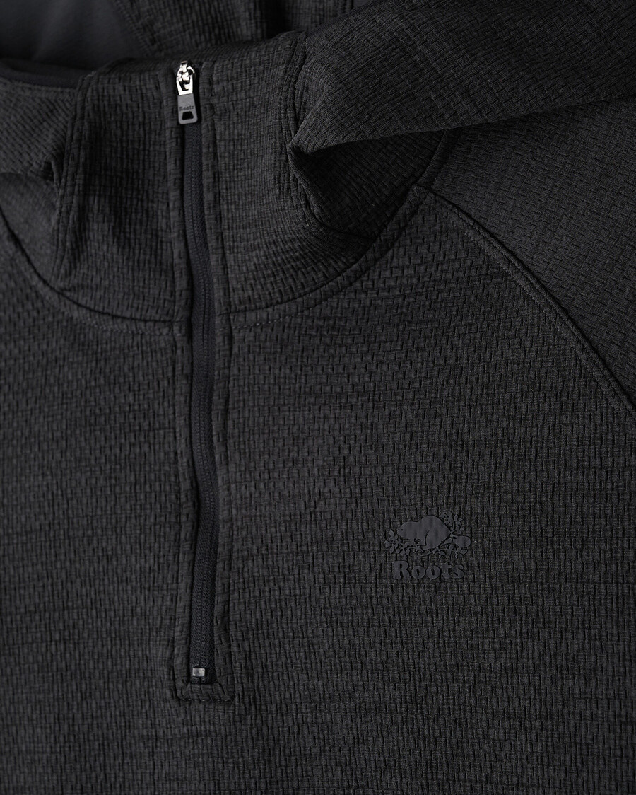 sweat à capuche texturé actif à demi-zip