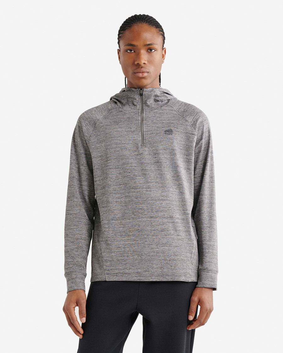 sweat à capuche texturé actif à demi-zip