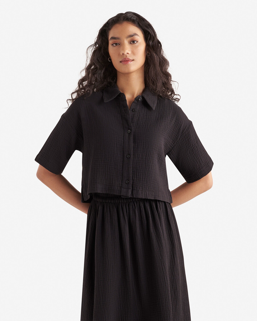 chemise à manches courtes en gaze de coton isla