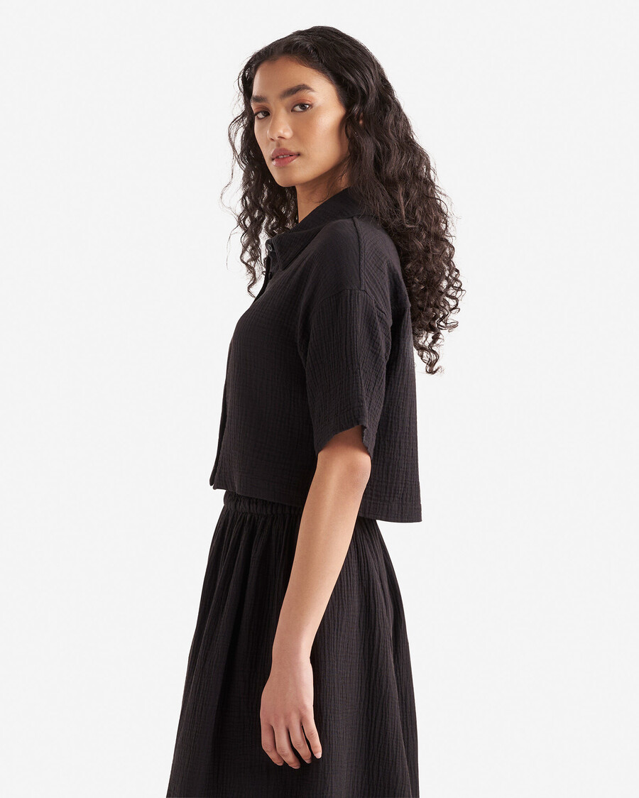 chemise à manches courtes en gaze de coton isla