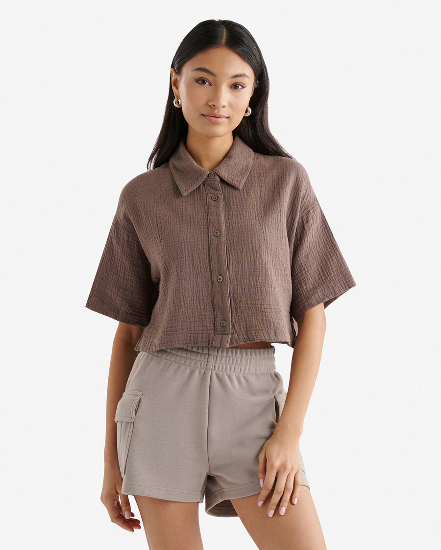 chemise à manches courtes en gaze de coton isla