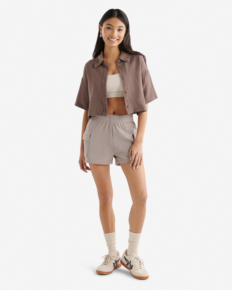 chemise à manches courtes en gaze de coton isla
