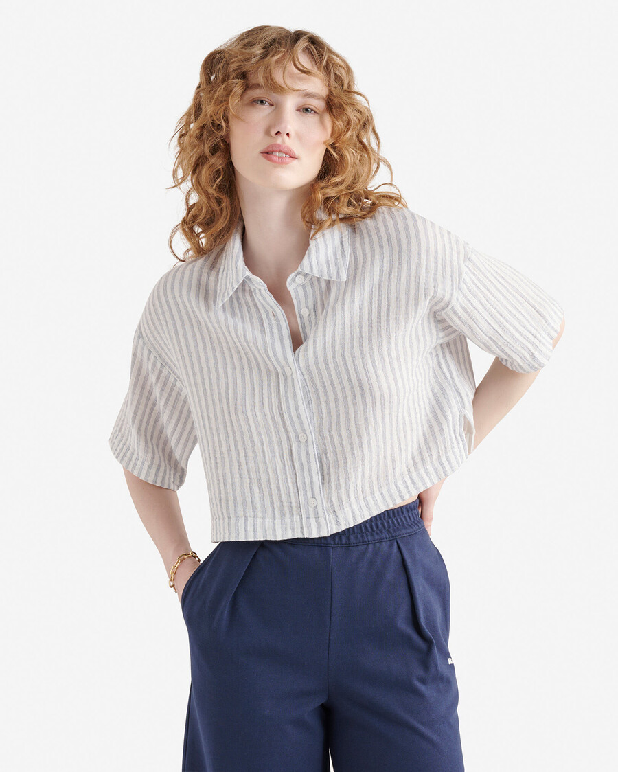 chemise à manches courtes en gaze de coton isla